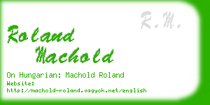 roland machold business card